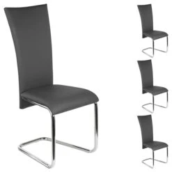 Schwingstuhl ANNETTE Im 4er Set In Grau