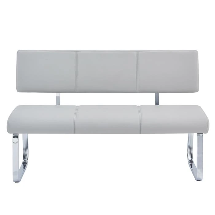 Esszimmerbank VILAS Kunstlederbezug In Hellgrau 4 Esszimmerbank VILAS Kunstlederbezug In Hellgrau – Bild 2