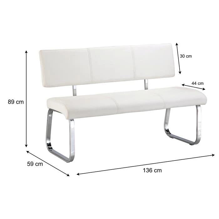 Esszimmerbank Essbank VILAS Weiß 7 Esszimmerbank Essbank VILAS Weiß – Bild 5