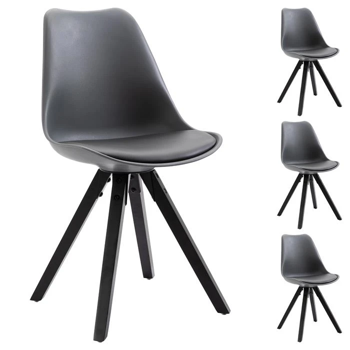 Esszimmerstuhl RETO Im 4er Set In Grau 3 Esszimmerstuhl RETO Im 4er Set In Grau