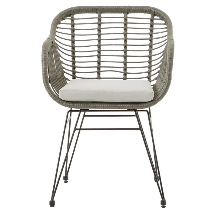 Gartenstuhl PARAMO 2er Set, Polyrattan Geflecht In Grau 4 Gartenstuhl PARAMO 2er Set, Polyrattan Geflecht In Grau – Bild 2