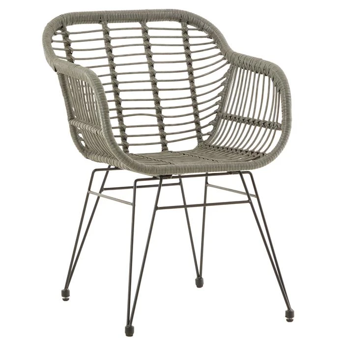 Gartenstuhl PARAMO 2er Set, Polyrattan Geflecht In Grau 5 Gartenstuhl PARAMO 2er Set, Polyrattan Geflecht In Grau – Bild 3