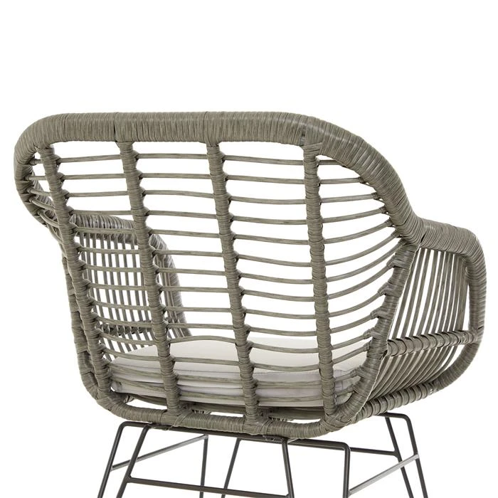 Gartenstuhl PARAMO 2er Set, Polyrattan Geflecht In Grau 8 Gartenstuhl PARAMO 2er Set, Polyrattan Geflecht In Grau – Bild 6