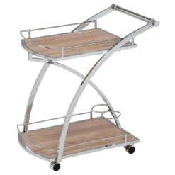 Servierwagen EVOLUTION In Wildeiche Und Chrom -Möbelhaus 13808 2