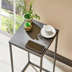 Blumenständer FLORA Aus Metall Tischplatte In Schwarz -Möbelhaus 13856 AC2