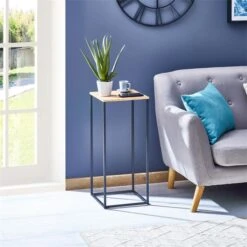 Blumenständer FLORA Aus Metall Tischplatte In Wildeiche -Möbelhaus 13857 AC0