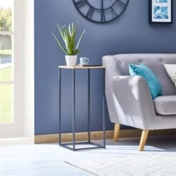 Blumenständer FLORA Aus Metall Tischplatte In Wildeiche -Möbelhaus 13857 AC3