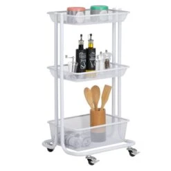 Küchenwagen VALIENTE Mit 3 Körben In Weiß -Möbelhaus 13925 3