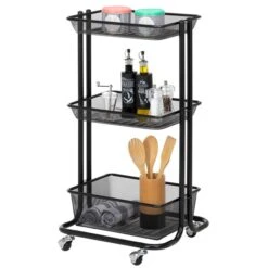 Küchenwagen VALIENTE Mit 3 Körben In Schwarz -Möbelhaus 13926 4