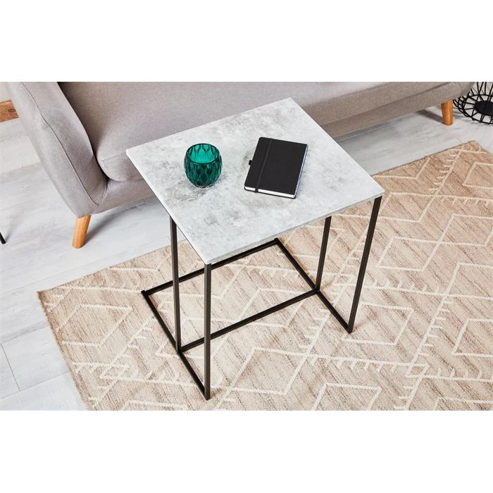 Beistelltisch VITORIO Rechteckig In Betonoptik/schwarz 5 Beistelltisch VITORIO Rechteckig In Betonoptik/schwarz – Bild 3