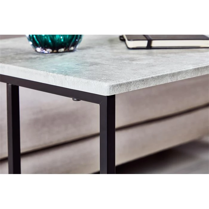 Beistelltisch VITORIO Rechteckig In Betonoptik/schwarz 8 Beistelltisch VITORIO Rechteckig In Betonoptik/schwarz – Bild 6