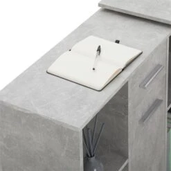 Eckschreibtisch CARMEN Mit Regalteil, Betonoptik -Möbelhaus 14705 2 N2 1