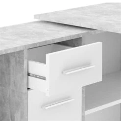 Eckschreibtisch DIEGO Mit Regal In Betonoptik/weiß -Möbelhaus 14712 3 N1
