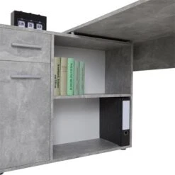 Eckschreibtisch ISOTTA Mit Regal In Betonoptik -Möbelhaus 14729 4 N