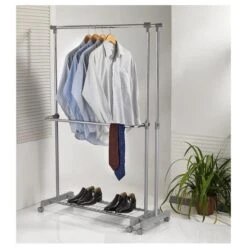 Rollgarderobe LONDON Chrom/grau Höhenverstellbar -Möbelhaus 18230 4