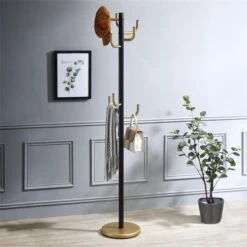 Kleiderständer MILA Mit 8 Kleiderhaken In Schwarz/gold 5 Kleiderständer MILA Mit 8 Kleiderhaken In Schwarz/gold -Möbelhaus 18232 AC0