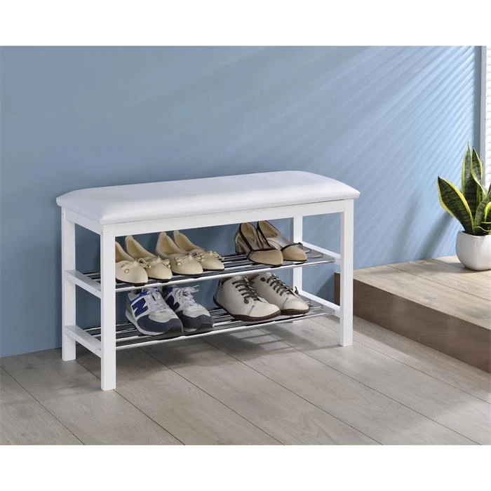 Sitzbank SANA Mit Schuhregal In Weiß 5 Sitzbank SANA Mit Schuhregal In Weiß – Bild 3