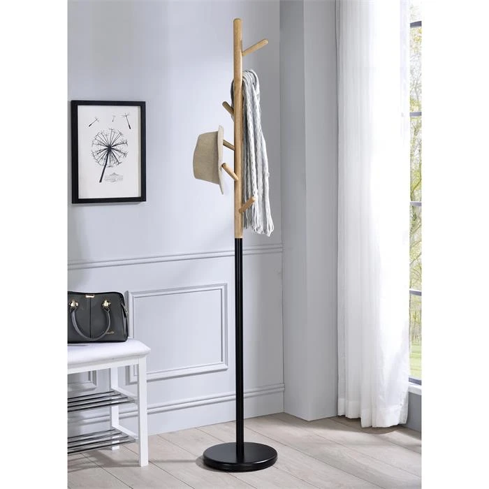 Kleiderständer ENRICO Mit 6 Haken In Schwarz/natur 4 Kleiderständer ENRICO Mit 6 Haken In Schwarz/natur – Bild 2