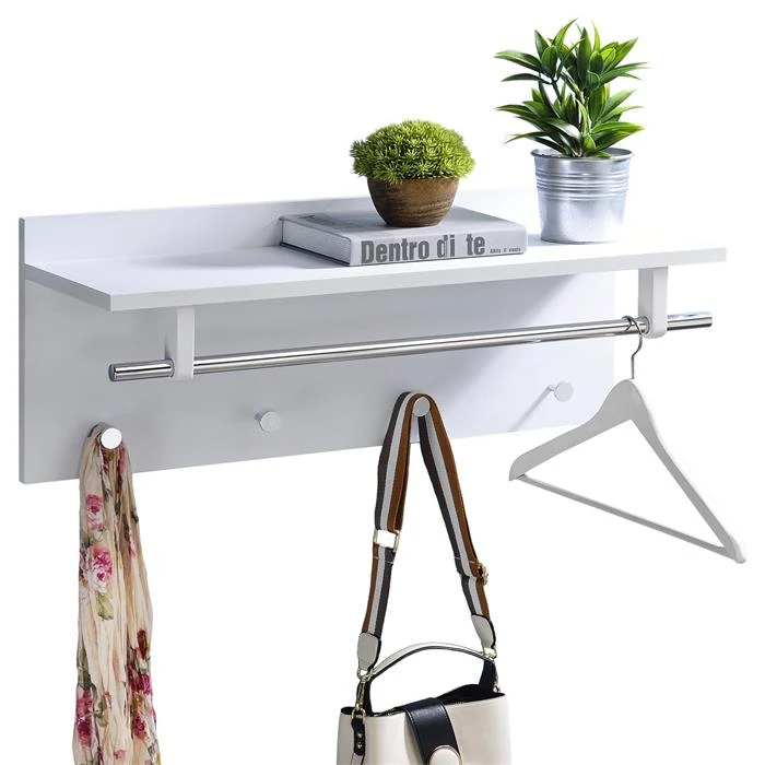 Wandgarderobe ULF In Weiß Und Chrom 3 Wandgarderobe ULF In Weiß Und Chrom