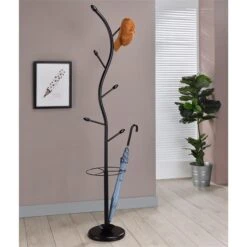 Kleiderständer TRIANA Mit 6 Kleiderhaken Und Schirmständer, Schwarz -Möbelhaus 18456 1