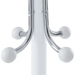 Kleiderständer ROZANA Mit 12 Kleiderhaken In Weiß Und Chrom -Möbelhaus 18490 3 N1