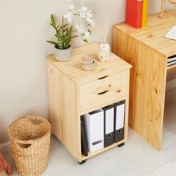 Rollcontainer KANO Mit 2 Schubladen Und 1 Ablagefach In Natur -Möbelhaus 2115 AC3