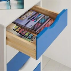 Rollcontainer LAGOS Mit 5 Schubladen In Weiß/blau -Möbelhaus 2117 AC5