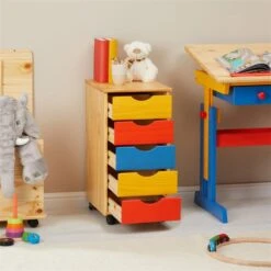 Rollcontainer LAGOS Mit 5 Schubladen Bunt -Möbelhaus 2121 AC2