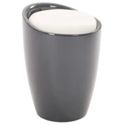 Badhocker DANIEL Mit Stauraum Grau/weiß