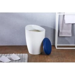 Badhocker DANIEL Mit Stauraum Weiß/blau -Möbelhaus 30213 A1