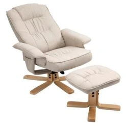Relaxsessel CHARLY Mit Hocker Und Stoffbezug In Beige -Möbelhaus 31095 2 N1