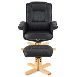 Relaxsessel CHARLY Mit Hocker Und Kunstleder In Schwarz -Möbelhaus 31101 3 N1