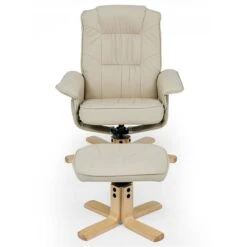 Relaxsessel CHARLY Mit Hocker Und Kunstleder In Beige -Möbelhaus 31102 3 N1