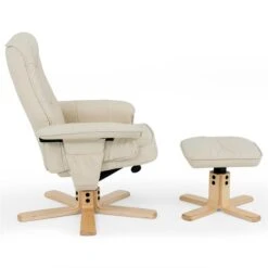 Relaxsessel CHARLY Mit Hocker Und Kunstleder In Beige -Möbelhaus 31102 4 N1