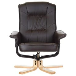 Relaxsessel CHARLY Mit Hocker Und Kunstleder In Braun -Möbelhaus 31103 1 N