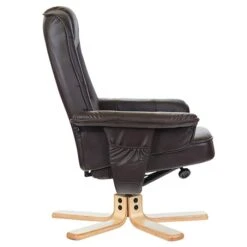 Relaxsessel CHARLY Mit Hocker Und Kunstleder In Braun -Möbelhaus 31103 2 N