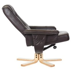 Relaxsessel CHARLY Mit Hocker Und Kunstleder In Braun -Möbelhaus 31103 3 N