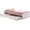 Ausziehbett LORENA 90x200 Cm, Kiefer In Weiß/rosa 1 Ausziehbett LORENA 90x200 Cm, Kiefer In Weiß/rosa -Möbelhaus 5083 0