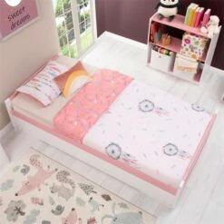 Ausziehbett LORENA 90x190 Cm, Kiefer In Weiß/rosa -Möbelhaus 5092 AC4