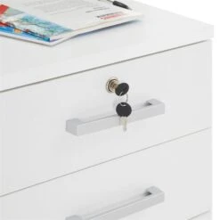 Rollcontainer VANCOUVER In Weiß Mit 3 Schubladen 12 Rollcontainer VANCOUVER In Weiß Mit 3 Schubladen -Möbelhaus 51123 3