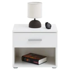 Nachttisch MARY Weiß Mit Schublade -Möbelhaus 51128 2