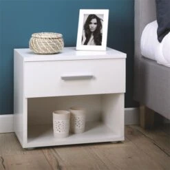 Nachttisch MARY Im 2er Set In Hochglanz Weiß -Möbelhaus 51143 1 N1 1