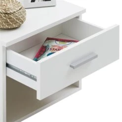 Nachttisch MARY In Hochglanz Weiß Mit Schublade -Möbelhaus 51143 3
