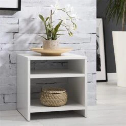 Beistelltisch ALMERIA Weiß Mit 2 Fächern -Möbelhaus 51150 A0 N1