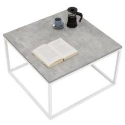 Couchtisch NOVY Mit Metallgestell, In Betonoptik/weiß -Möbelhaus 51192 2