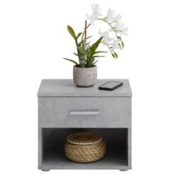 Nachttisch MARY Betonoptik Mit Schublade -Möbelhaus 51309 2 N1