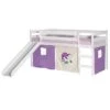 Hochbett Mit Rutsche BENNY Weiß, Vorhang EINHORN -Möbelhaus 70176 0
