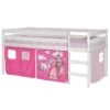 Hochbett ERIK Weiß Mit Vorhang PRINZESSIN, Pink/rosa -Möbelhaus 70185 0