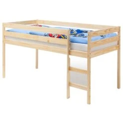 Hochbett ERIK Kiefer Massiv Natur Lackiert