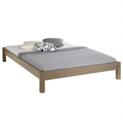 Futonbett TAIFUN Aus Kiefer Taupe In 140 X 190 Cm